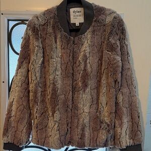 Dylan Women's Plush Teddy Jacket - Purple  and grey